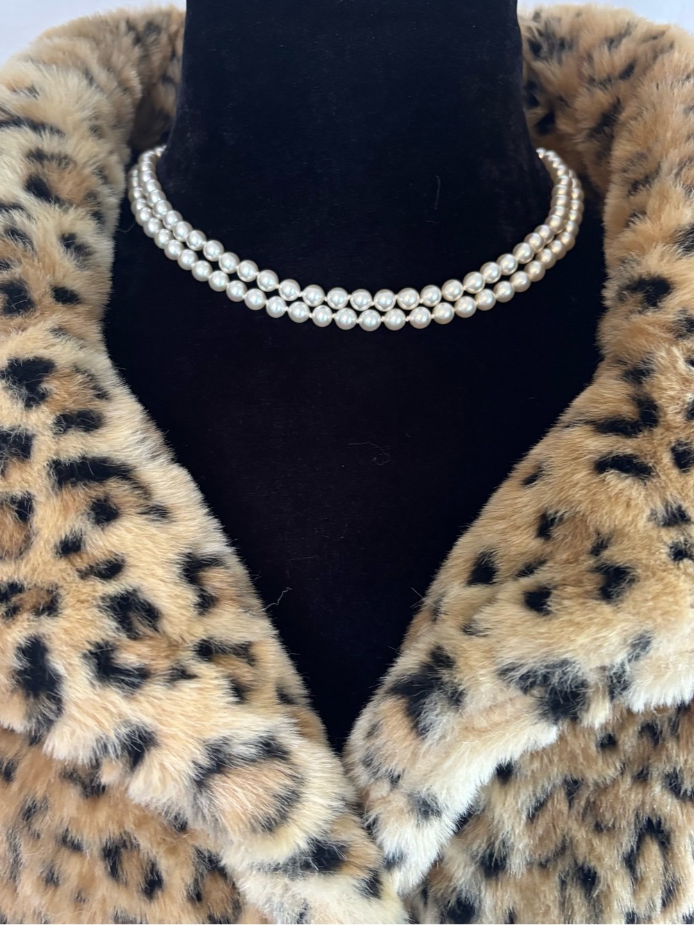 Vintage Majorica Pearl Necklace Double Strand 18” Sterling Silver Clasp